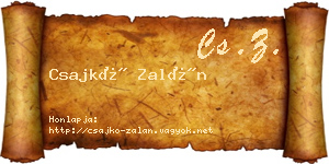 Csajkó Zalán névjegykártya