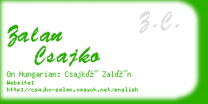 zalan csajko business card